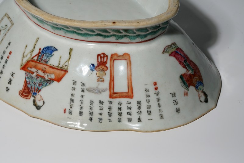 清道光 粉彩红楼梦故事图海棠碗 - 图10