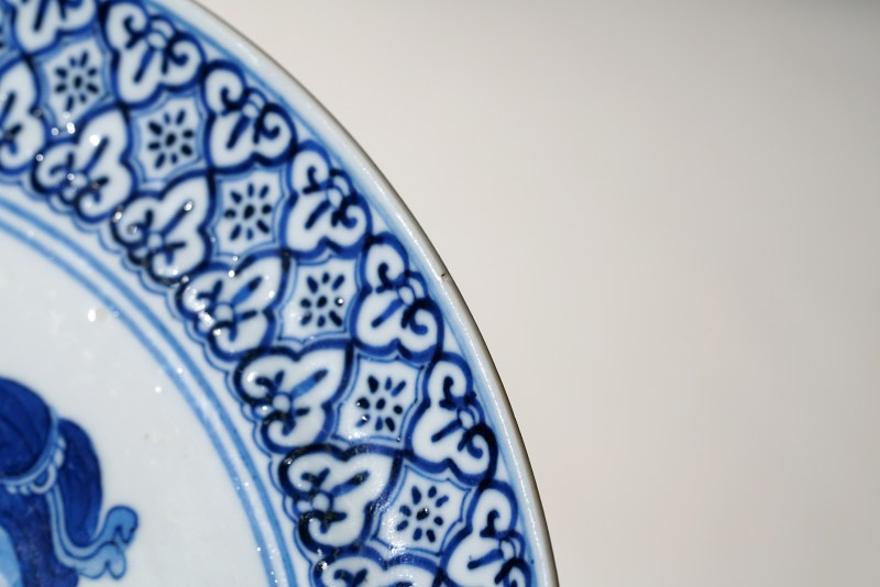 清晚期 青花唯有饮者留其名图盘 - 图5