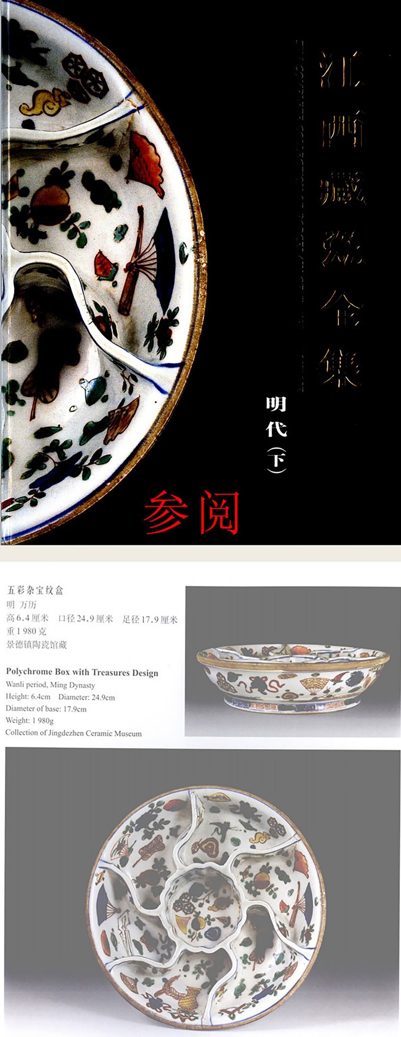明万历 青花五彩八音杂宝纹格盒 - 图19