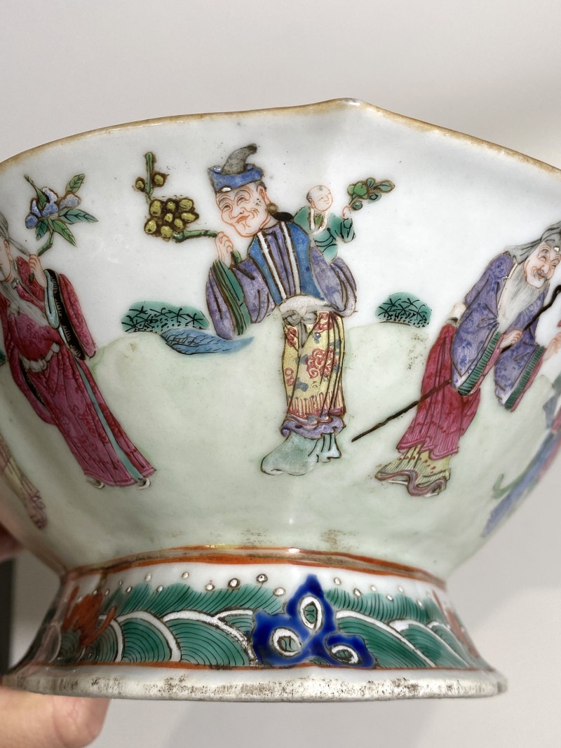 清道光 粉彩十二花神海棠碗 - 图2