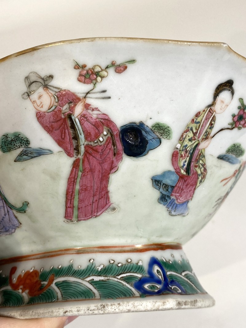 清道光 粉彩十二花神海棠碗 - 图12