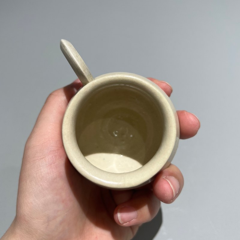 明代 白釉把杯 - 图7