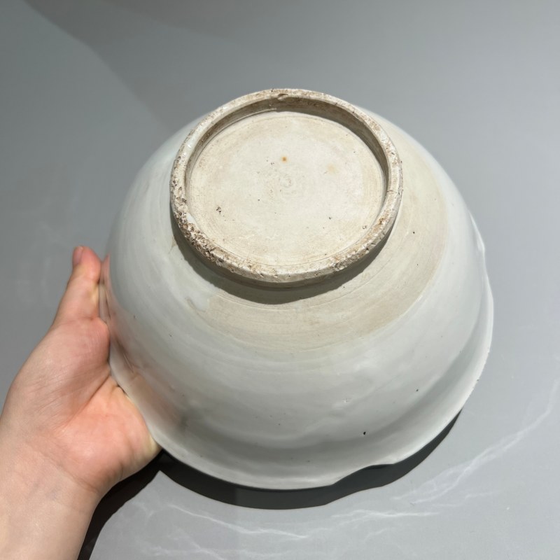 明代 白釉花口大碗 - 图8