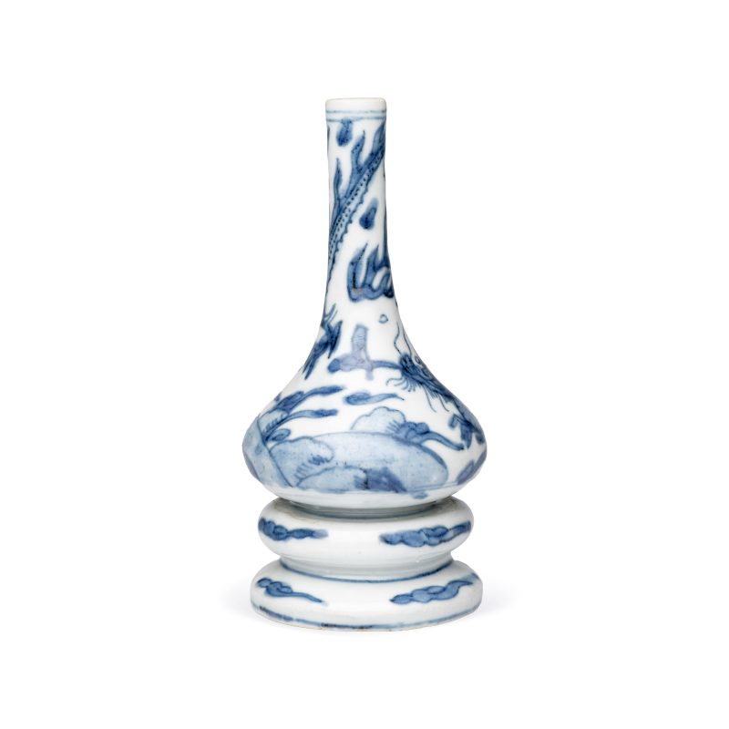 An unusual Chinese blue and white 'Dragon' triple-gourd vase - 图3