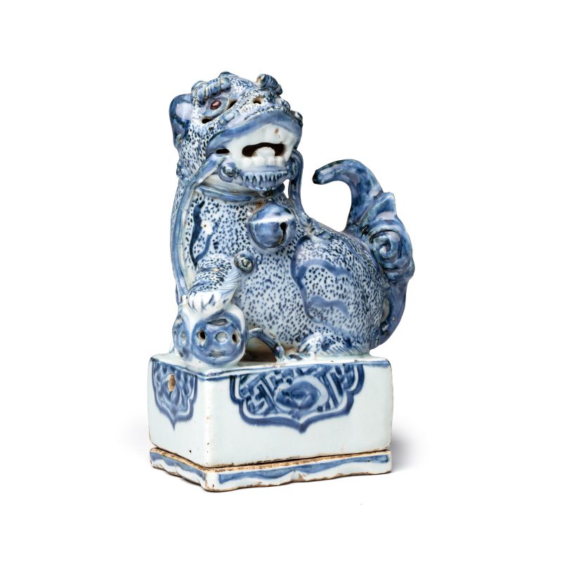 A Chinese blue and white ko-sometsuke 'Buddhist Lion' incense burner