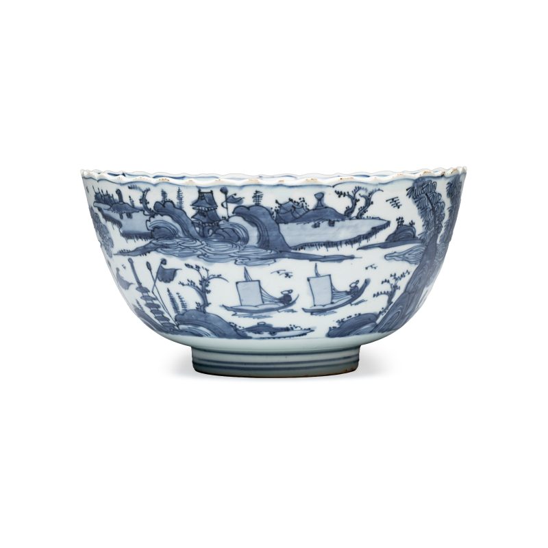 A Chinese blue and white 'Riverscape' bowl - 图4