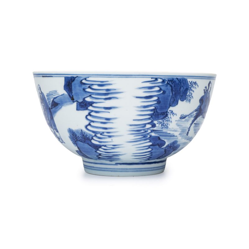 八仙祝壽 | A Chinese blue and white 'Ba Xian Zhu Shou 八仙祝壽' bowl - 图3