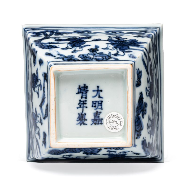 A Chinese blue and white square bowl with figural design - 图7