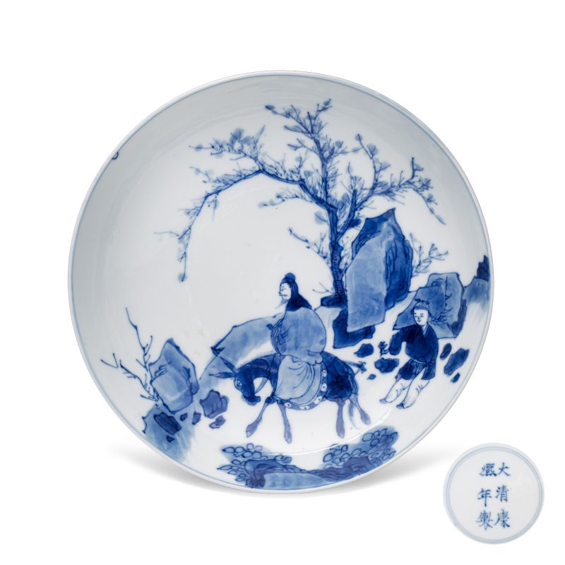 踏雪尋梅 | A pair of Chinese blue and white 'Ta Xue Xun Mei 踏雪尋梅' plates - 图5