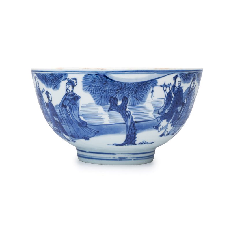 八仙祝壽 | A Chinese blue and white 'Ba Xian Zhu Shou 八仙祝壽' bowl - 图5