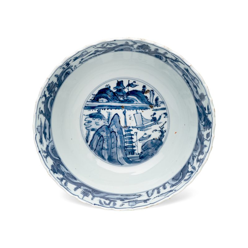 A Chinese blue and white 'Riverscape' bowl - 图6