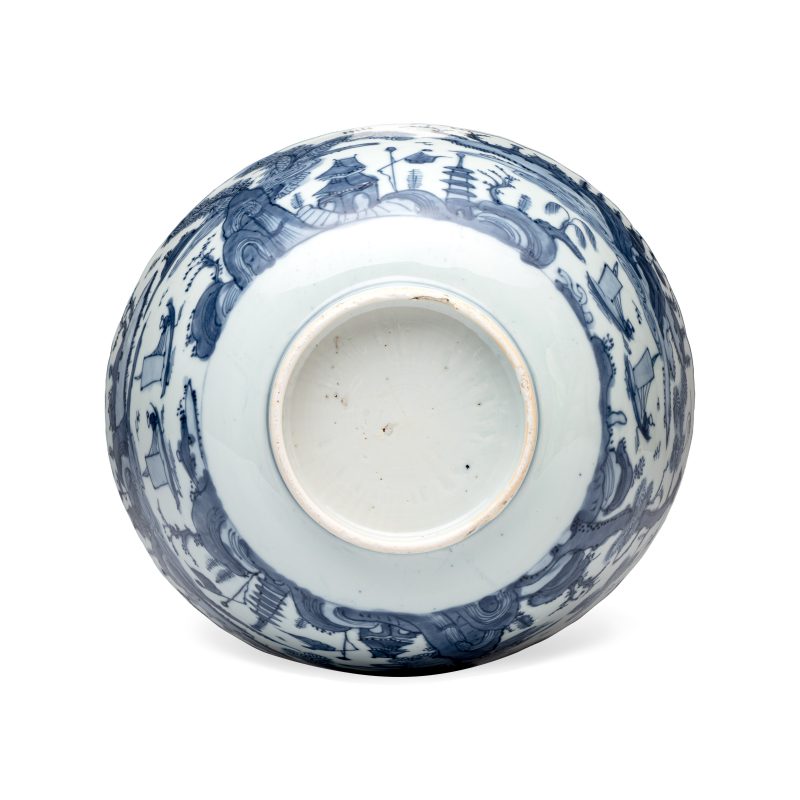 A Chinese blue and white 'Riverscape' bowl - 图7
