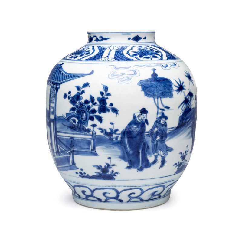 A Chinese blue and white baluster vase with narrative design - 图4