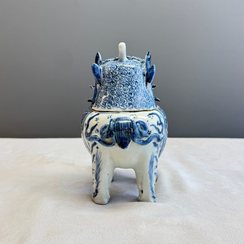 A Chinese blue and white 'Luduan' incense burner - 图13