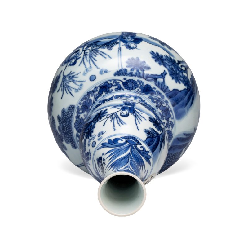 文王訪賢 | A Chinese blue and white 'Wen Wang Fang Xian 文王訪賢' double-gourd vase - 图5