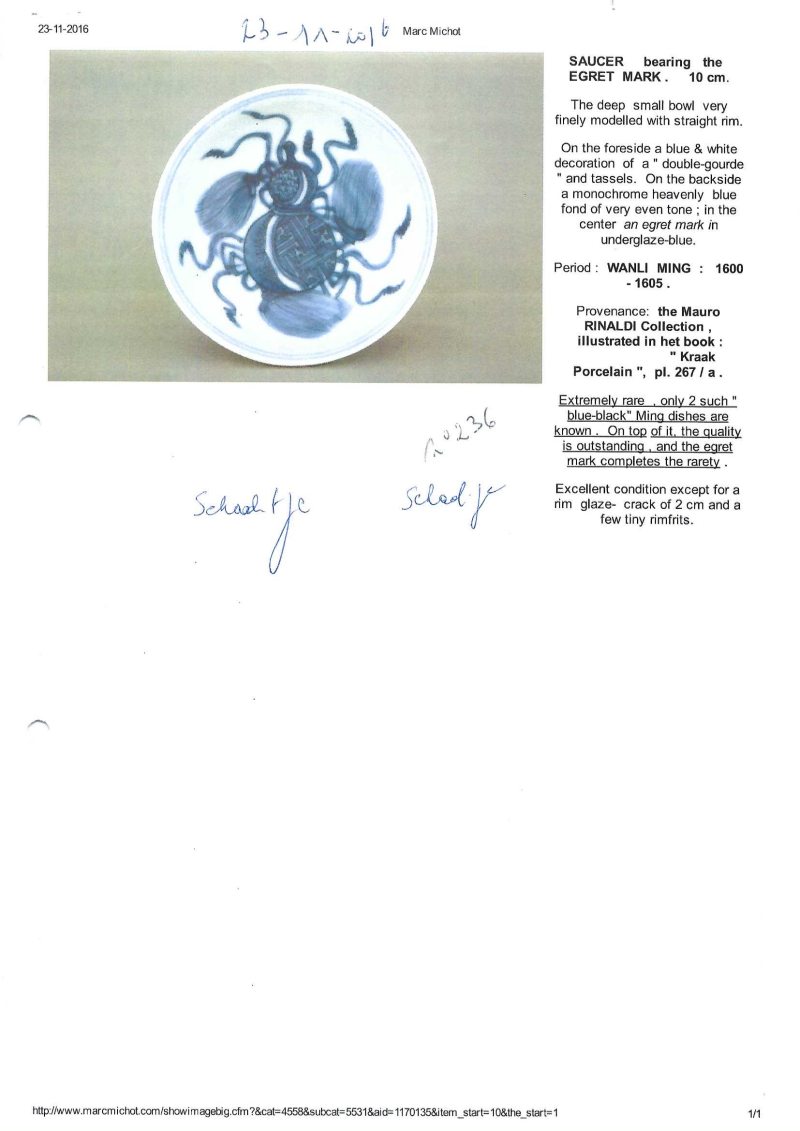 A very rare Chinese blue and white 'Double Gourd' shallow bowl - 图5