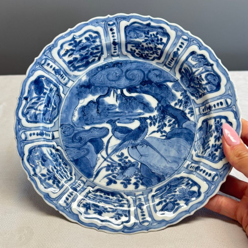 A Chinese blue and white 'Pheasants' plate - 图5