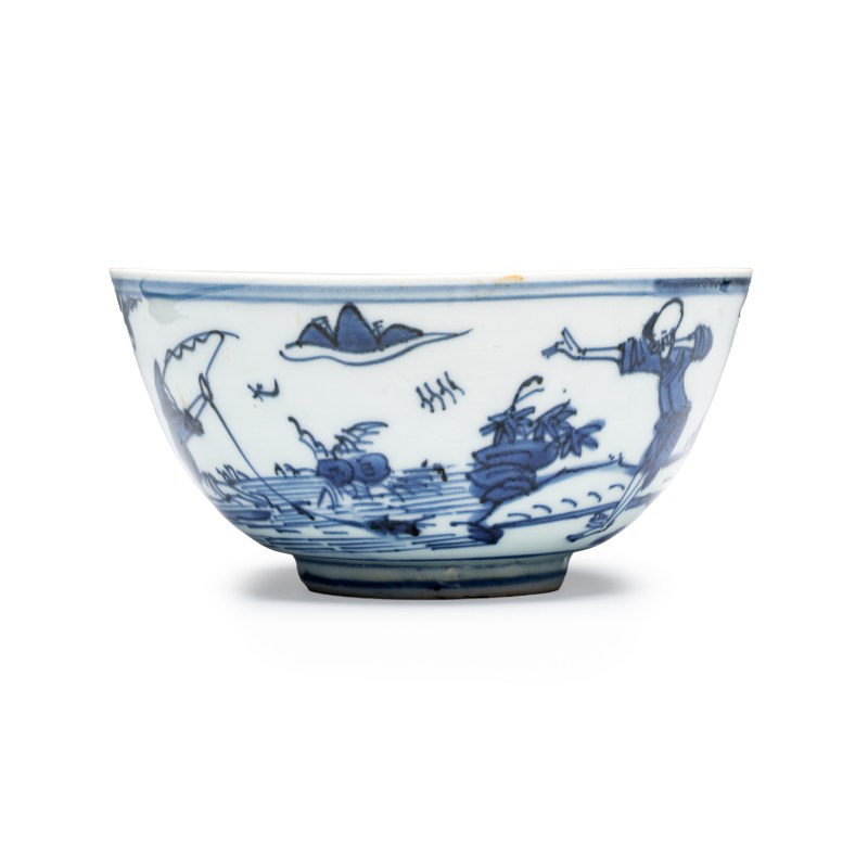 A Chinese blue and white 'Fishermen' bowl - 图4