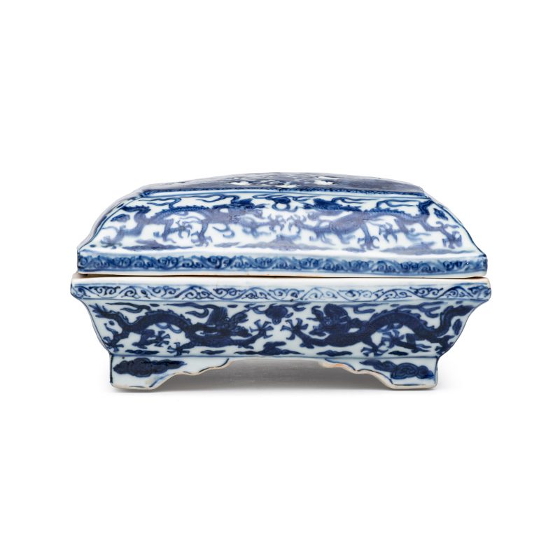 A Chinese blue and white openwork rectangular box and cover - 图4