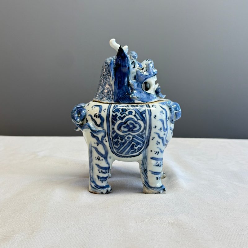 A Chinese blue and white 'Luduan' incense burner - 图15