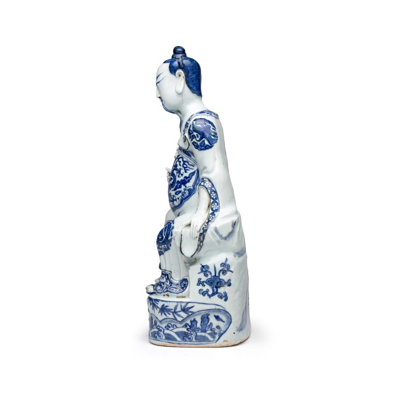 A fine Chinese blue and white figure of the immortal Zhongli Quan - 图3