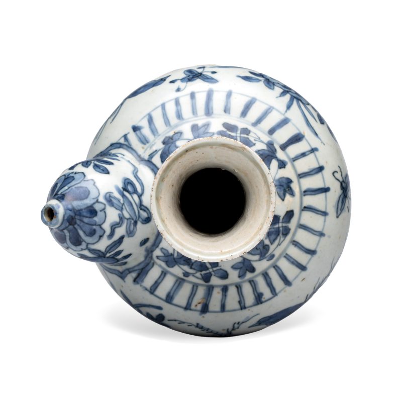 A Chinese blue and white 'Lizard and Birds' kendi - 图6