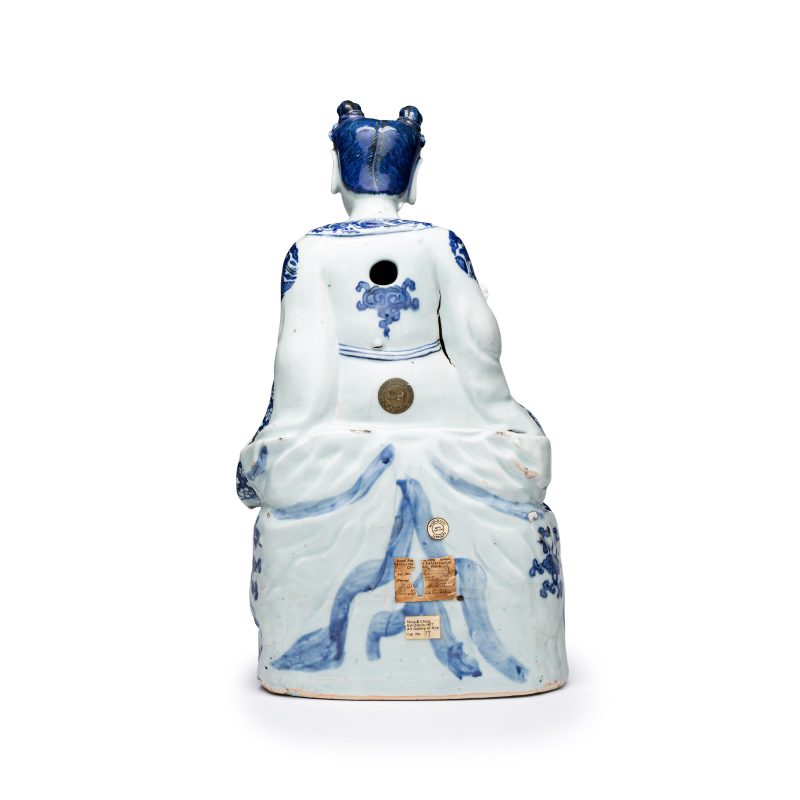 A fine Chinese blue and white figure of the immortal Zhongli Quan - 图4
