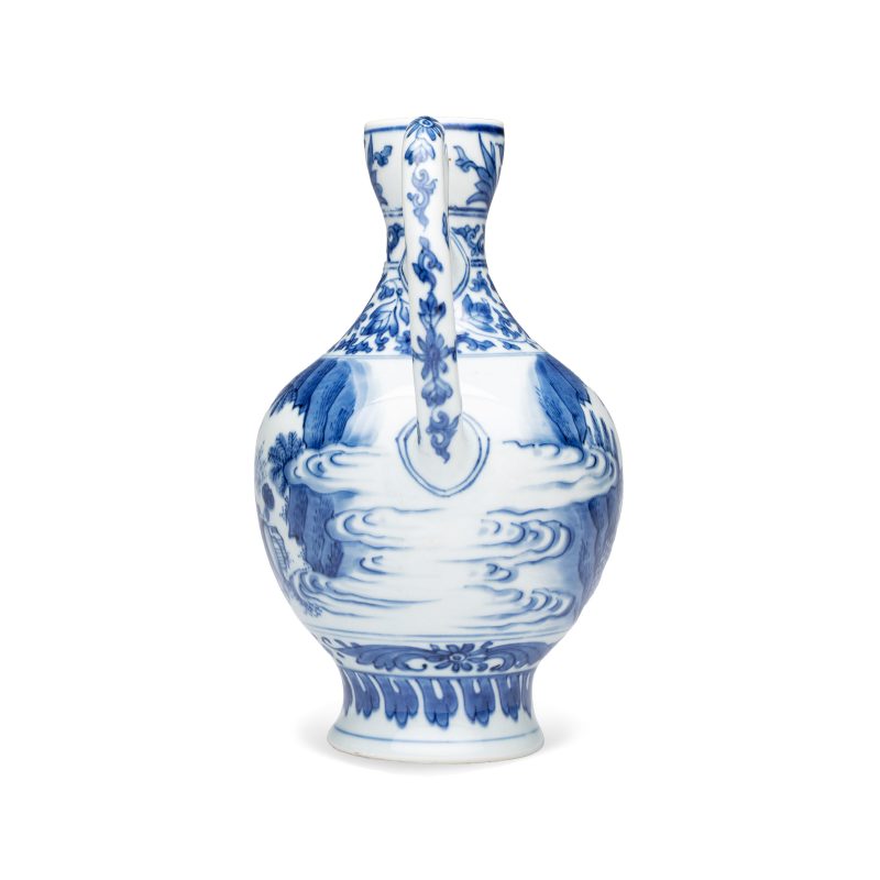 A rare Chinese blue and white 'Scholars Gathering' jug - 图3