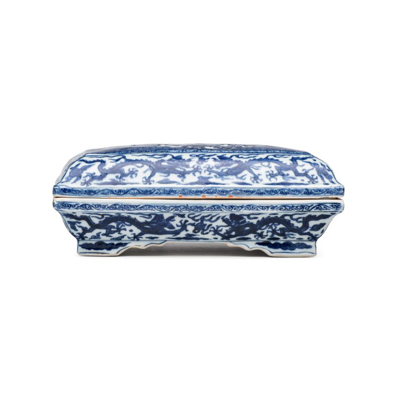 A Chinese blue and white openwork rectangular box and cover - 图5