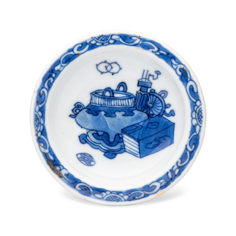 A pair of Chinese blue and white salts with antiquities design - 图13