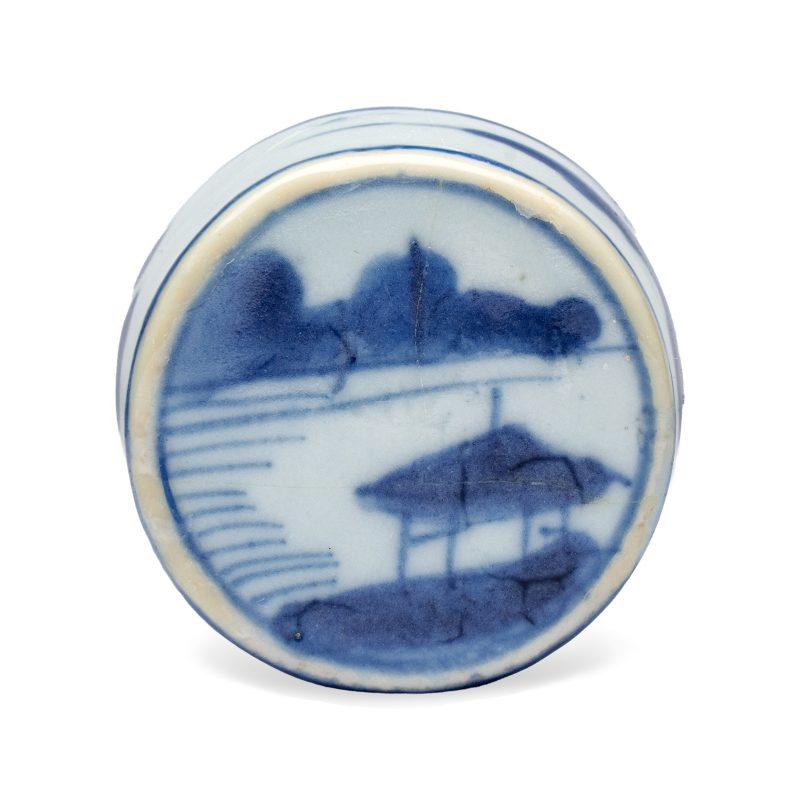 A Chinese blue and white tea caddy and cover - 图7