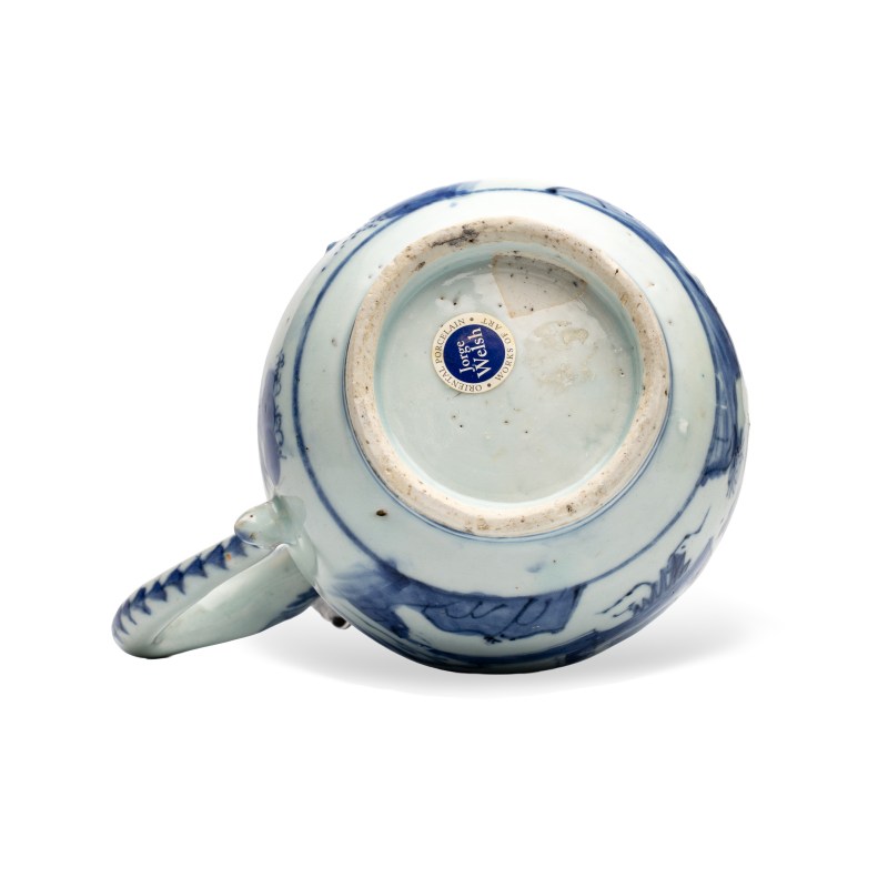 A Chinese blue and white silver-mounted 'Scholars' tankard - 图8