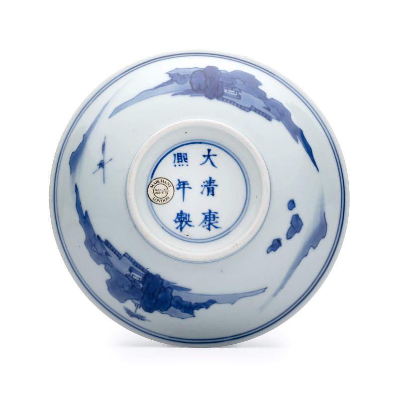 海屋添籌 | A Chinese blue and white 'Hai Wu Tian Chou 海屋添籌' shallow bowl - 图2