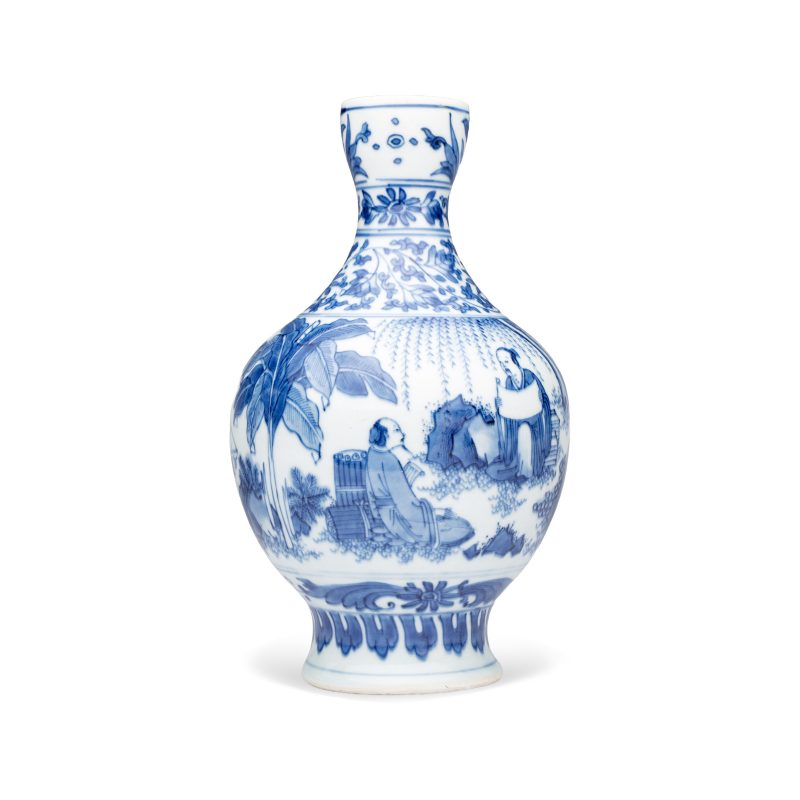 A rare Chinese blue and white 'Scholars Gathering' jug - 图5