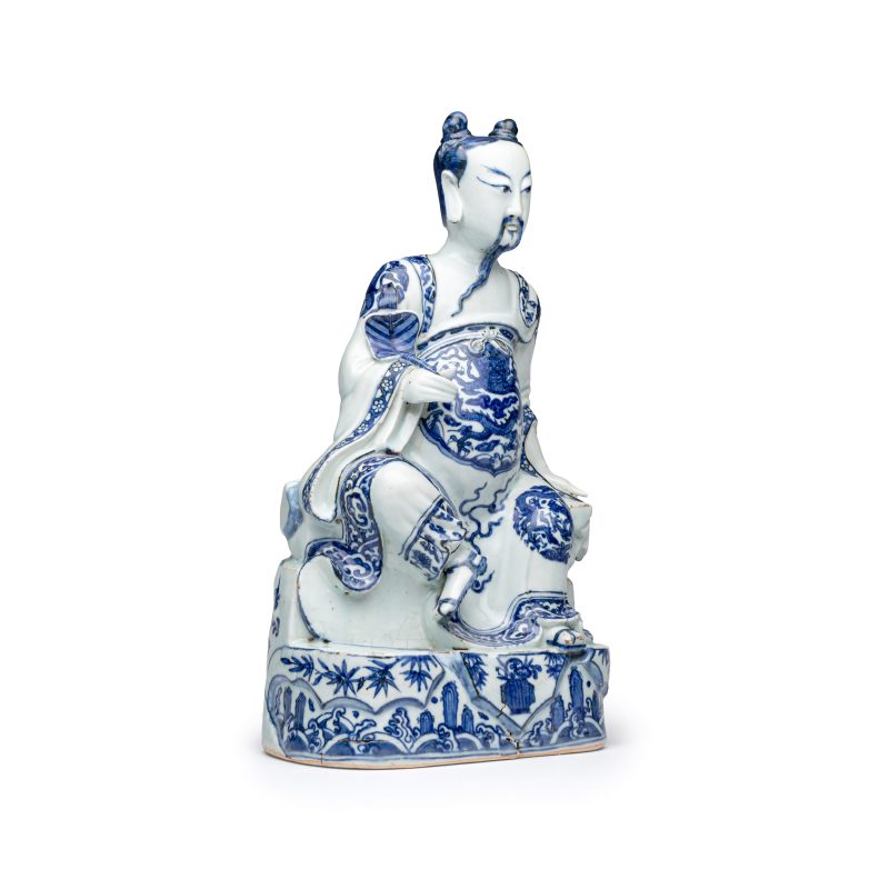 A fine Chinese blue and white figure of the immortal Zhongli Quan - 图6