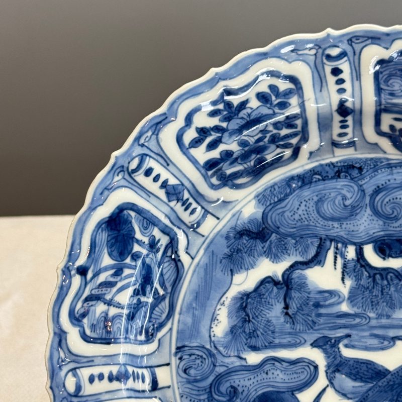 A Chinese blue and white 'Pheasants' plate - 图7