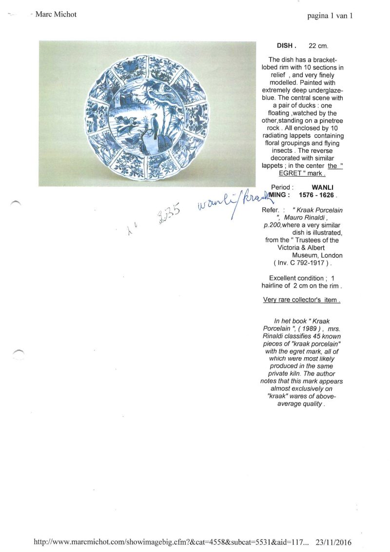 A Chinese blue and white 'Birds Beside the Water' plate - 图4