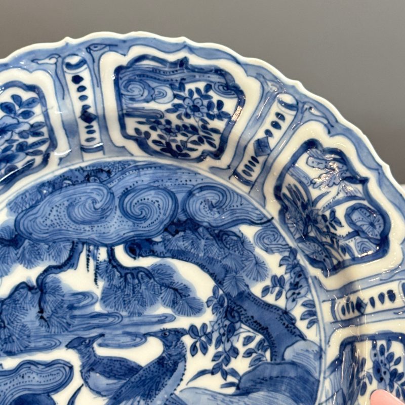 A Chinese blue and white 'Pheasants' plate - 图8