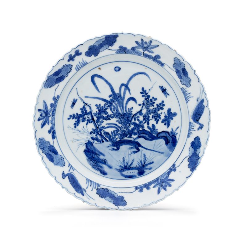 A Chinese blue and white 'Lizard' plate