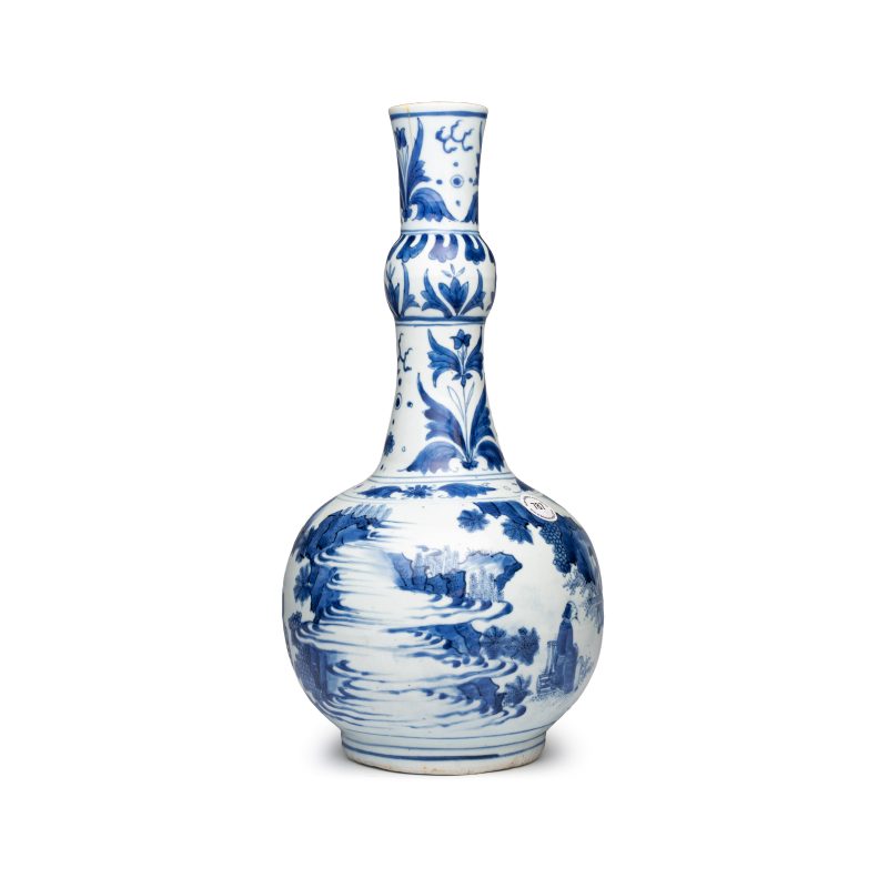 竹林七賢 | A Chinese blue and white 'Zhu Lin Qi Xian 竹林七賢' bottle vase - 图4