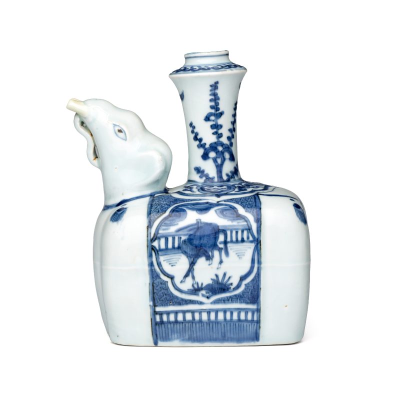 A Chinese blue and white 'Elephant' kendi - 图2
