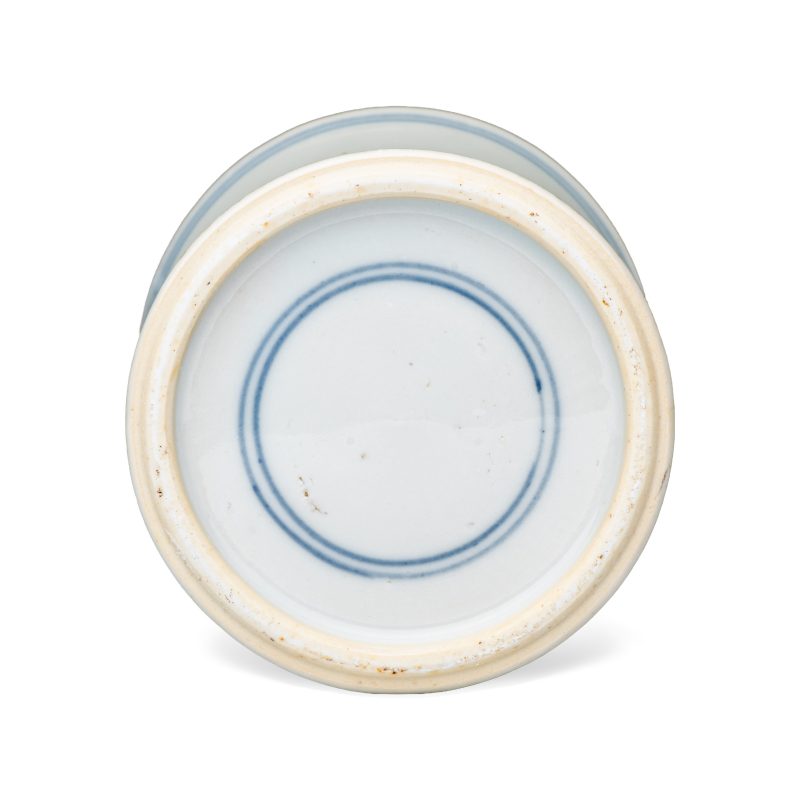 A Chinese blue and white 'Landscape' brushpot (Bitong) - 图7