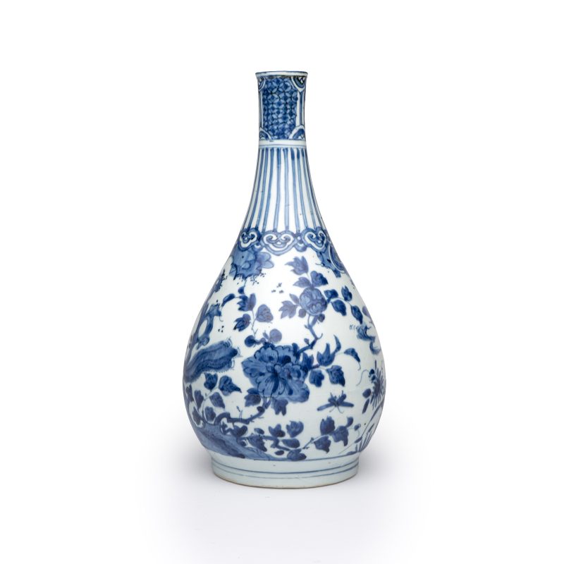 A fine Chinese blue and white pear-shaped 'Phoenix' vase - 图3