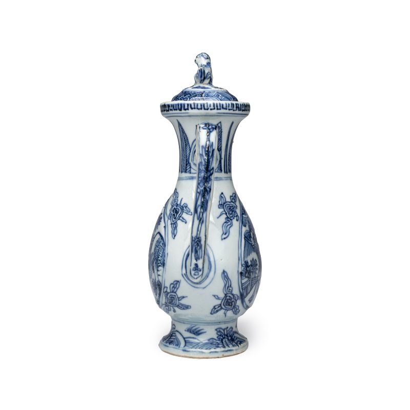 A Chinese blue and white 'Qilin' ewer and cover - 图3