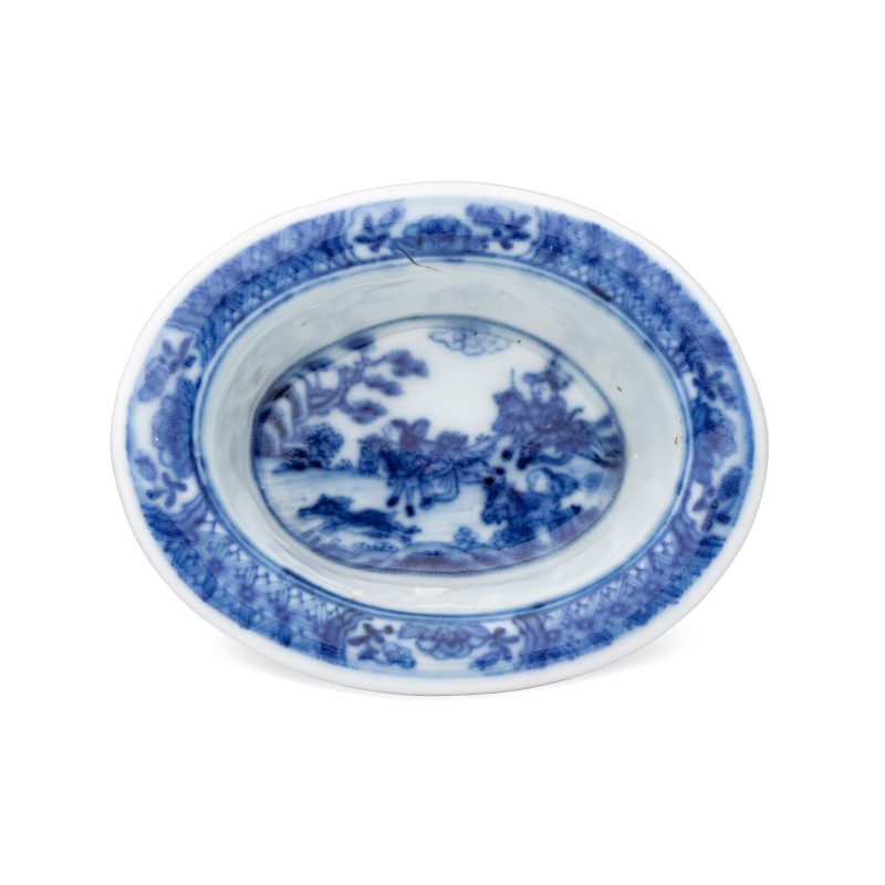 Three Chinese blue and white reticulated salts after European silver models - 图8