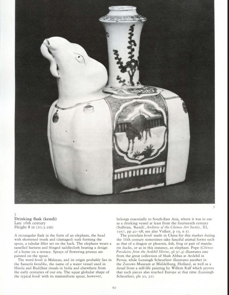 A Chinese blue and white 'Elephant' kendi - 图11