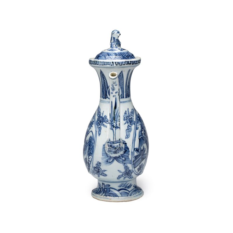 A Chinese blue and white 'Qilin' ewer and cover - 图5
