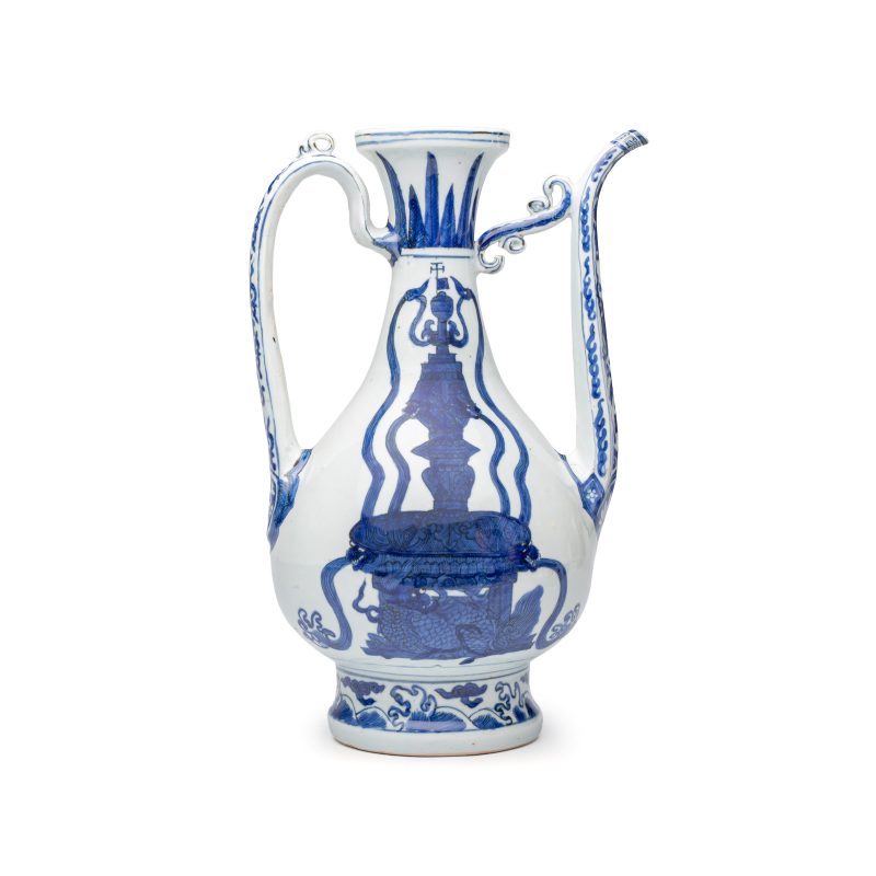 A Chinese blue and white 'Magic Fountain' ewer - 图4