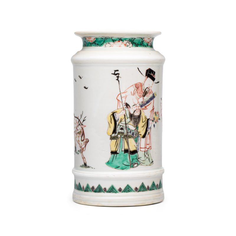 A Chinese famille verte 'Three Star Gods' albarello - 图4