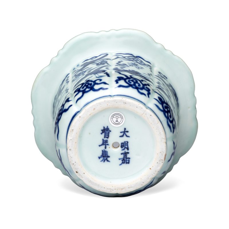 A Chinese blue and white 'Cranes' flowerpot - 图7
